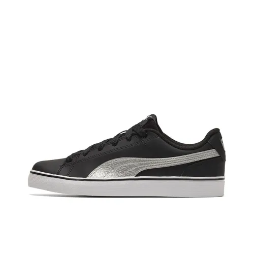 PUMA Court Point Skateboard Shoes Unisex Low-Top Black/Silver/White