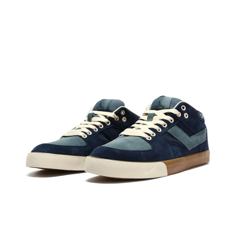 Pony Skateboard Shoes Men Mid Top Navy Blue-2