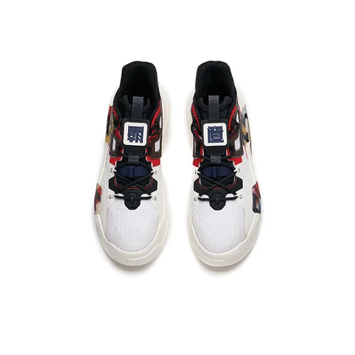 Anta Bastard Coverage Slip Resistant Warm Low Top Skateboard Shoes Women's White Black Red-3