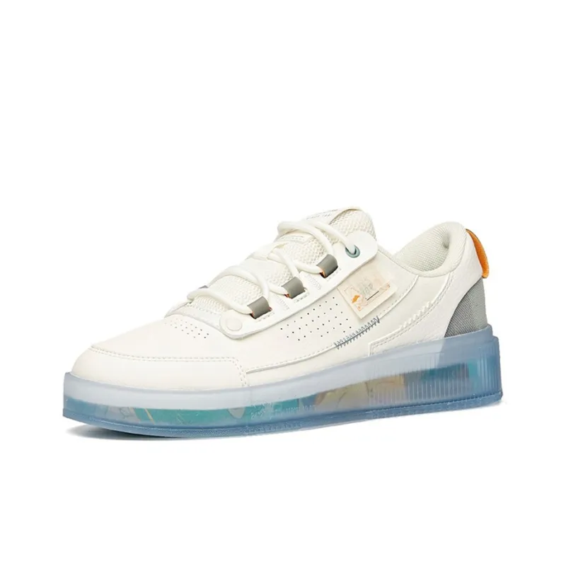 Anta Life Collection 'Silk Road' Lightweight And Wear resistant Low Top Skateboard Shoes Women's White Gray Green-1