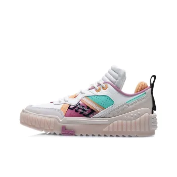LiNing 001 Unblock Anti Slip And Wear Resistant Lightweight Low Top Skateboard Shoes Women's White Purple