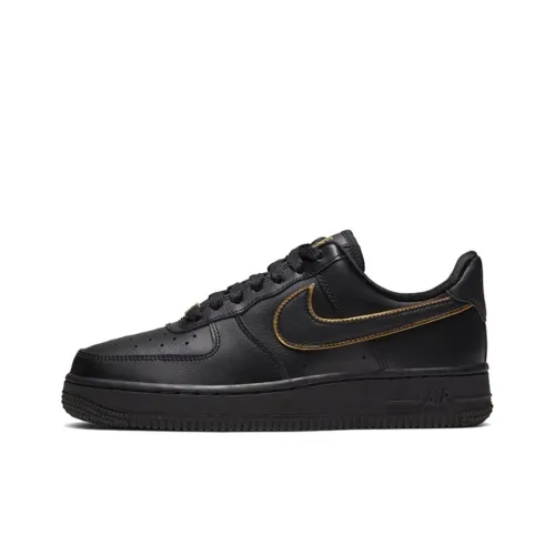 Nike Air Force 1 Low Black Gold Swoosh Women's