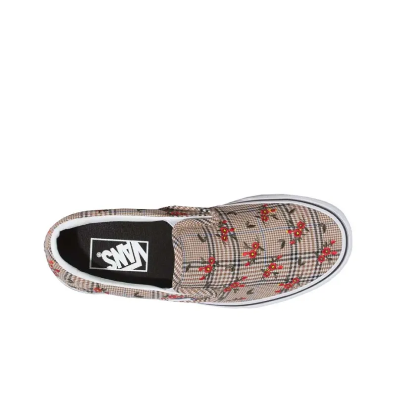 Vans Slip on Series Skateboard Shoes Women's Low Top Embroidered Floral-3