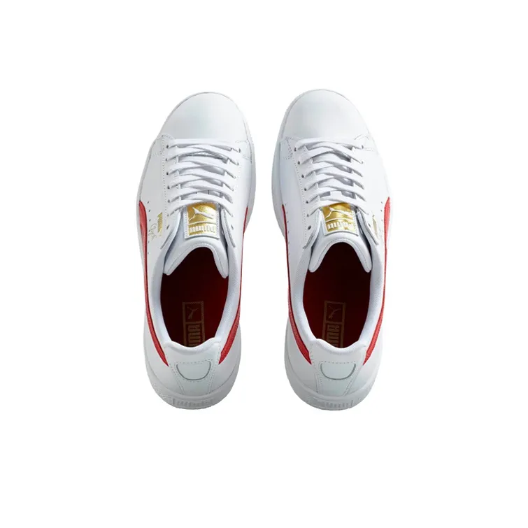 PUMA Clyde Leather Foil White Cherry-2