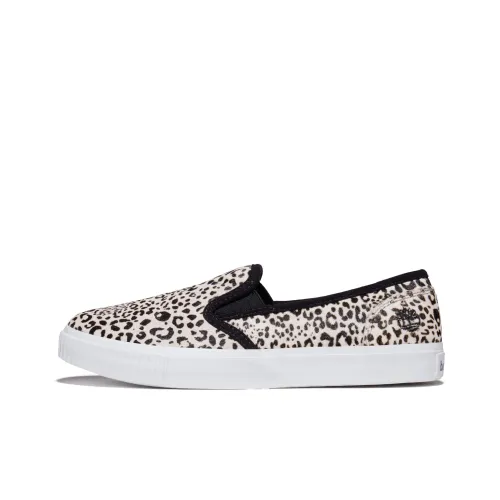 Timberland Skyla Bay Skateboard Shoes Women's Low-Top Black/White Leopard