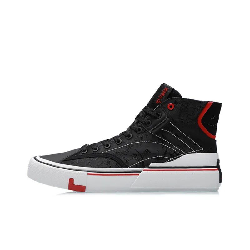 LiNing Wave Coverage Warm Slip Resistant High Top Skateboard Shoes Men's Black-0