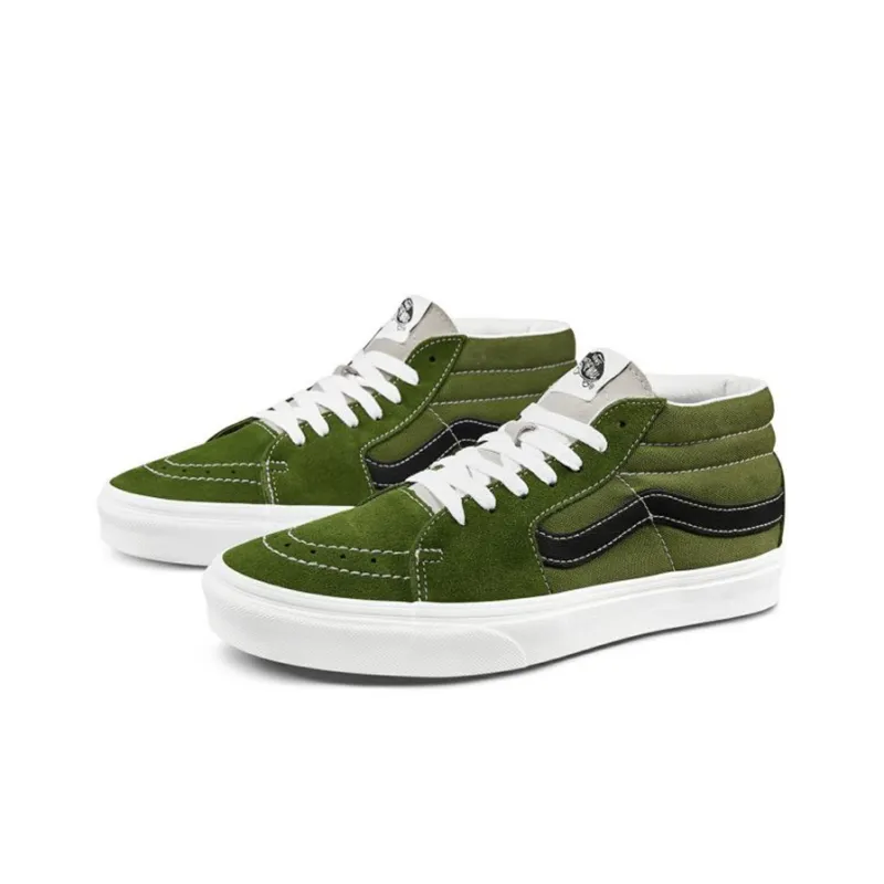 Vans Sk8 Mid Low Top Skate Shoes Unisex Dark Green-1