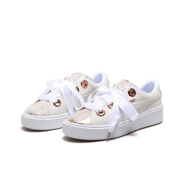 PUMA Platform Kiss Artica White Gold Women s Cheap Rcj Jordan Outlet