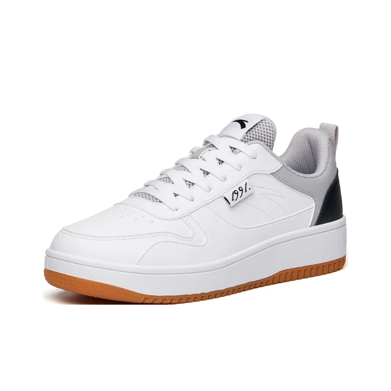 Anta Life Collection Warm Slip-Resistant Cushioning Wear-Resistant Support Low-Top Skateboard Shoes White Gray Black-2