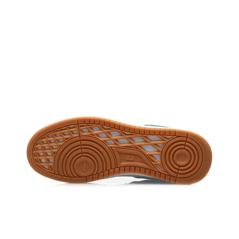 LiNing Tianji Slip Resistant Cushioning Abrasion Resistant Breathable Low Top Skateboard Shoes Men's White Green-4