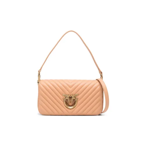 PINKO Click Series Sheepskin With Calfskin Portable Crossbody Bag Shoulder Bag Mini Women's Brown