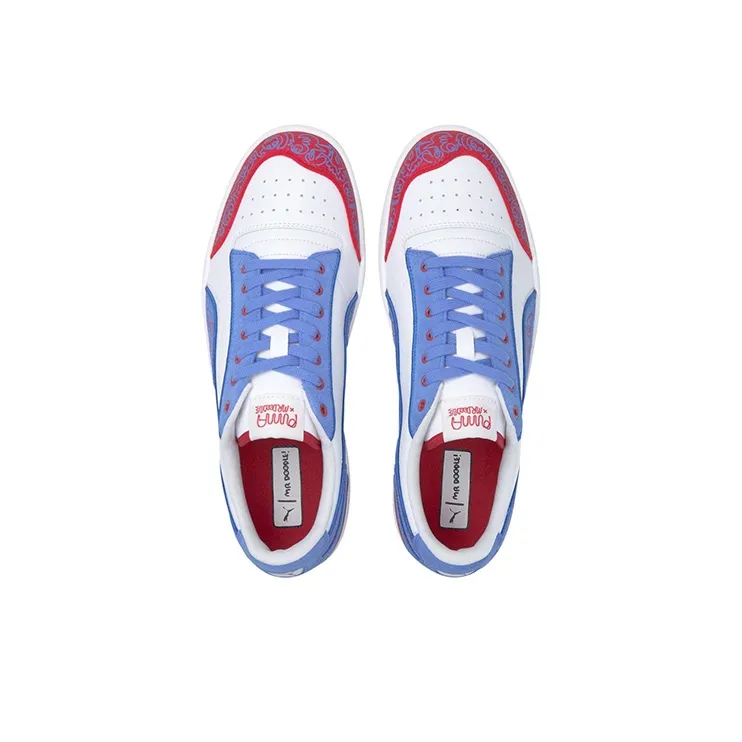 PUMA Ralph Sampson Mr Doodle Casual Shoes White/Blue/Red-3