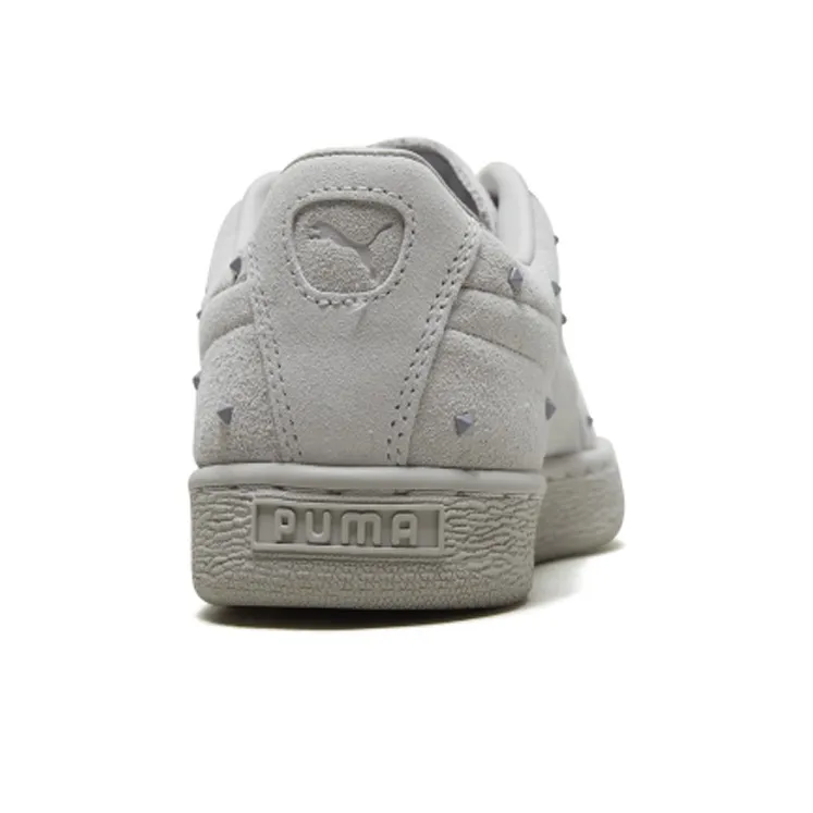 PUMA Suede Studs Grey Lace Up Sneakers Women's-4