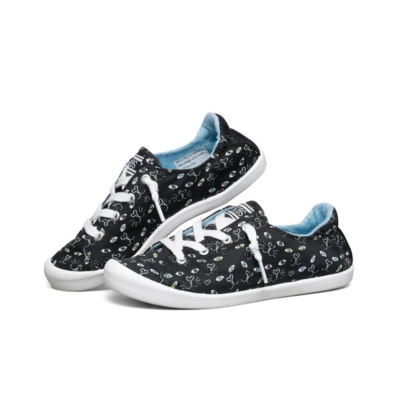Skechers BEACH BINGO Anti-Slip Wear-Resistant Low-Top Skateboard Shoes Women's Black Multicolor-2