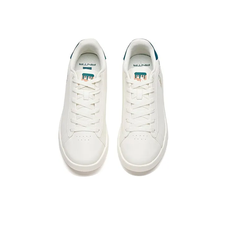 Anta Life Collection Slip Resistant, Abrasion Resistant, Lightweight Low Top Skateboard Shoes Men's White Cyan-3