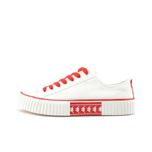 Kappa Skateboard Shoes Unisex Low-Top Korean White/Red