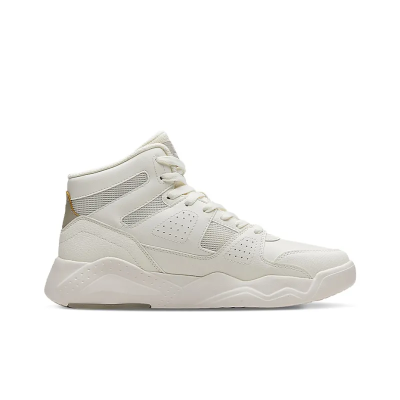 361° Xingran Anti Slip Wear Resistant High Top Skateboard Shoes Men's White Beige-1