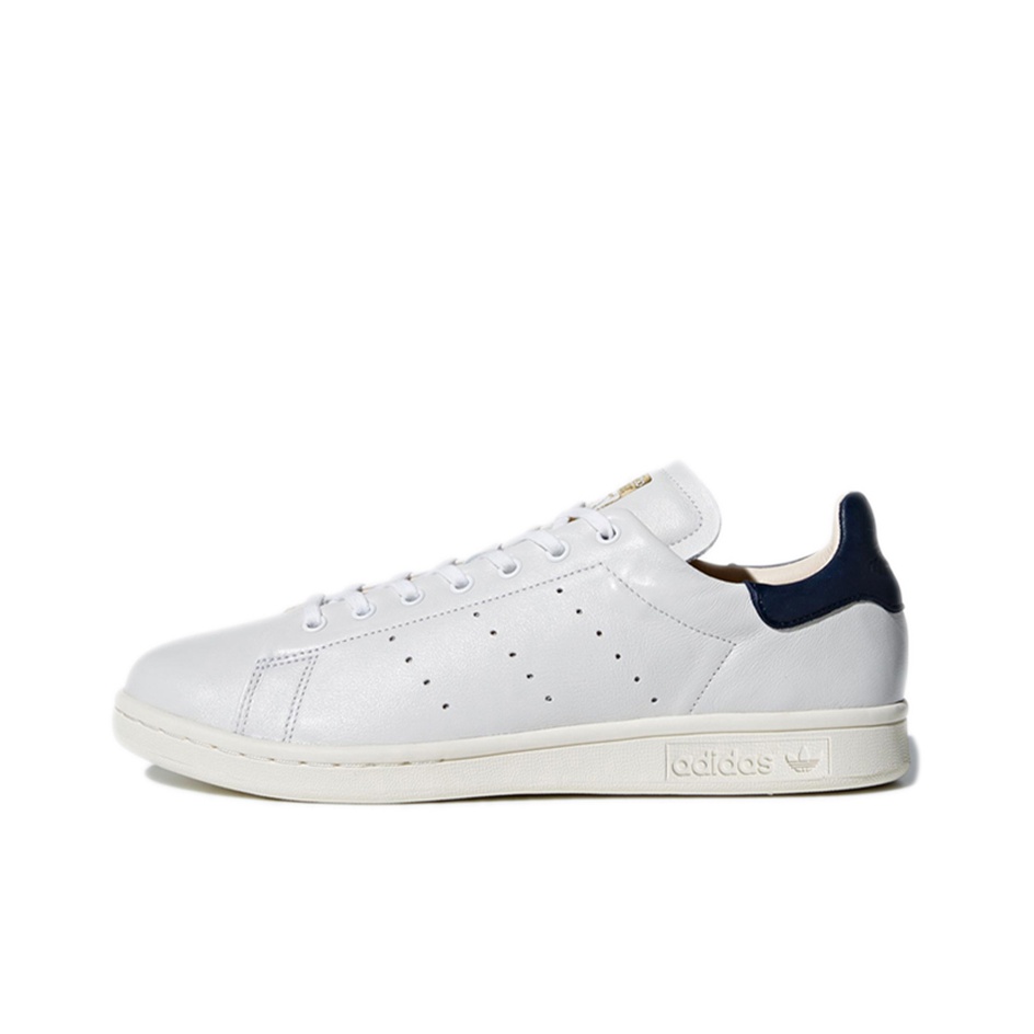 Adidas originals white and navy stan smith sneakers deals