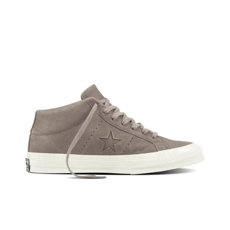 Converse One Star Leather Mid Brown Non-slip Lightweight Mid-Top Skateboard Shoes Unisex Brown-1