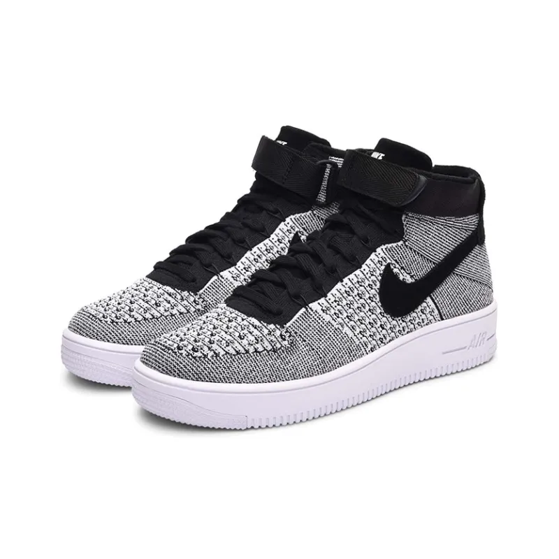 Nike Af1 Ultra Flyknit Mid Black/Black White-2