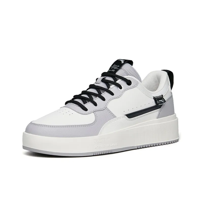 Anta Life Collection Anti-Slip Wear-Resistant Low-Top Skateboard Shoes White Gray-1