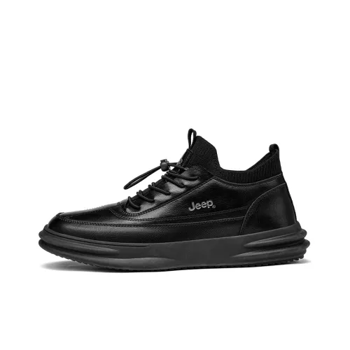 Jeep Skateboard Shoes Men Low-Top Classic Black