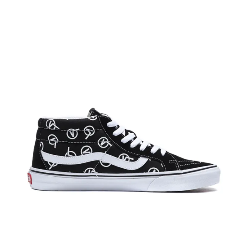 Vans SK8 Mid Logo 'Black White'-1