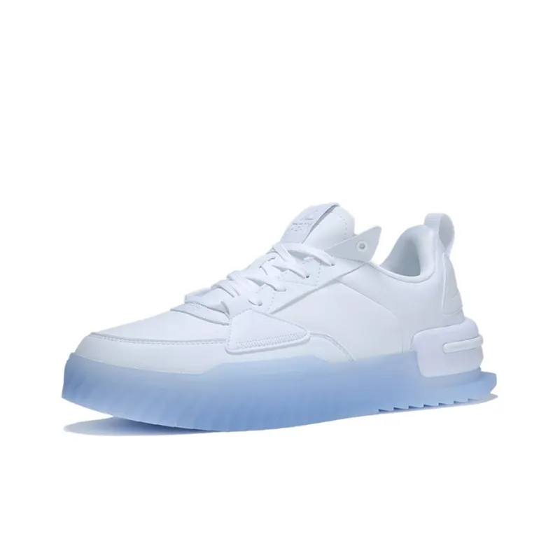 PEAK Taichi Player Wear Resistant Slip Resistant Lightweight Support Low Top Skateboard Shoes White Blue-2