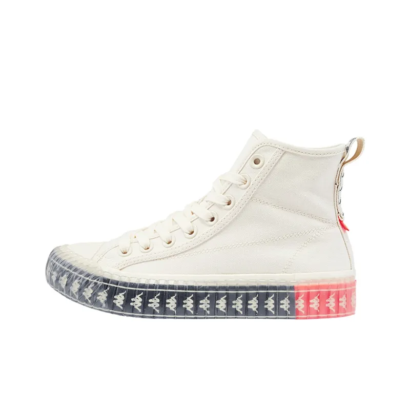 Kappa KOLUMN Breathable Lightweight High Top Skateboard Shoes Unisex White Red-0