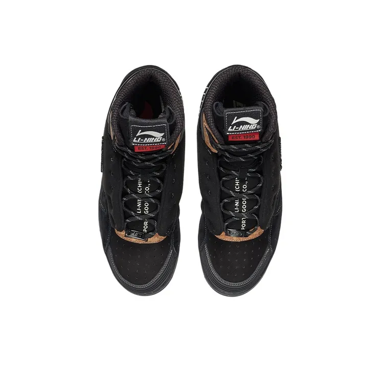 LiNing 937 Deluxe Hi SP Lightweight High Top Skateboard Shoes Men's Black-3