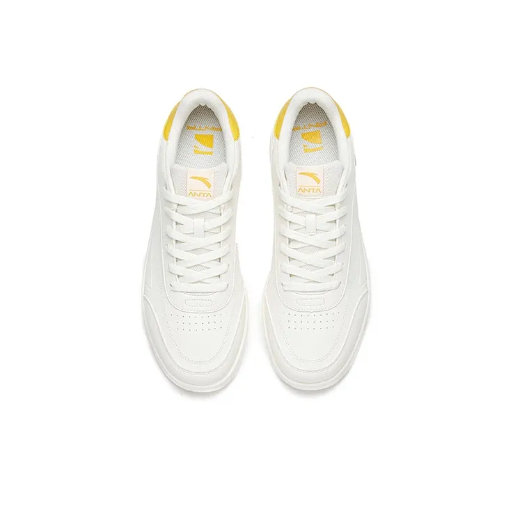 Anta Life Collection Slip Resistant Shock Absorbers Lightweight Low Top Skateboard Shoes Men's White Gray-2