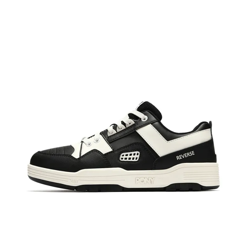 Pony Reverse Skateboard Shoes Unisex Low-Top Black-0