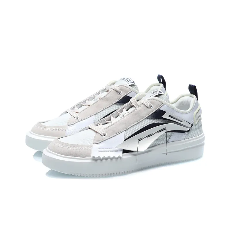 LiNing Form G God Slip Resistant Lightweight Balance Wear Resistant Breathable Low Top Skateboard Shoes Men's White-2