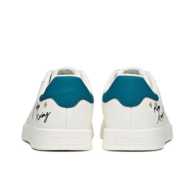 Anta Life Collection Slip Resistant, Abrasion Resistant, Lightweight Low Top Skateboard Shoes Men's White Cyan-4