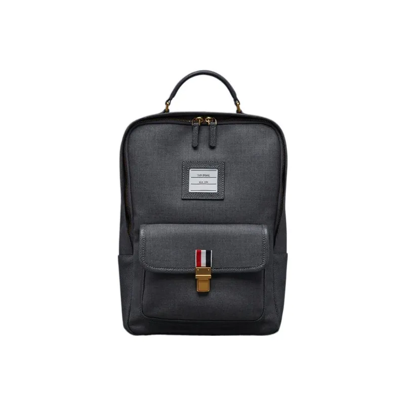 THOM BROWNE· Wool With Calfskin Backpack Men's Gray-0