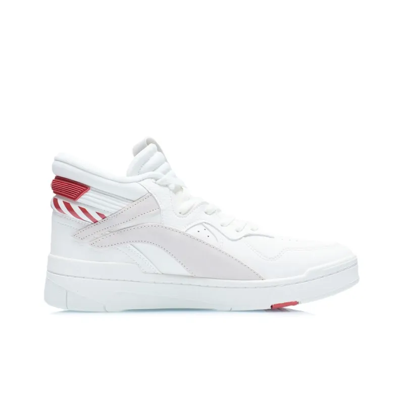 LiNing Only Us SUPERWAVELO Superwave Mid Abrasion Resistant Breathable Mid Top Skateboard Shoes Men's Snow-1