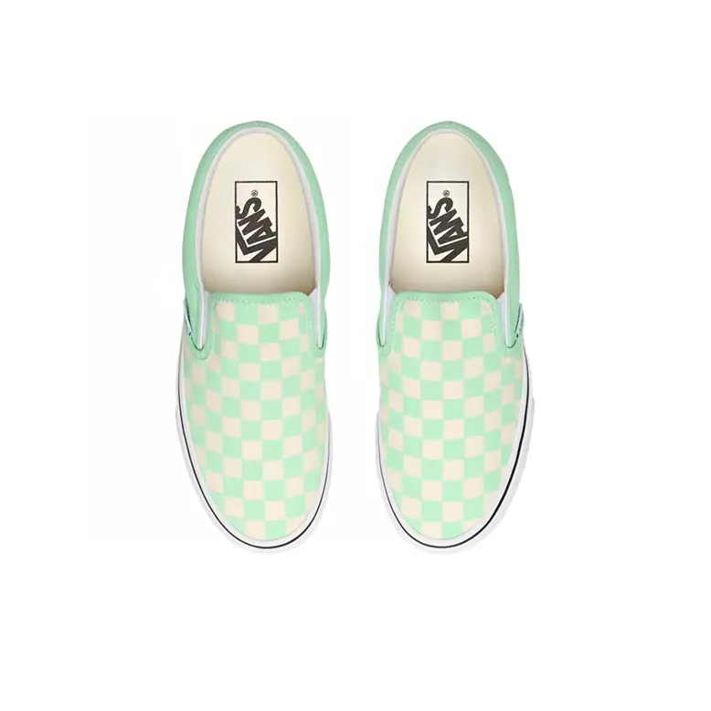 Vans Classic Slip On 'Checkerboard Green Ash'-3