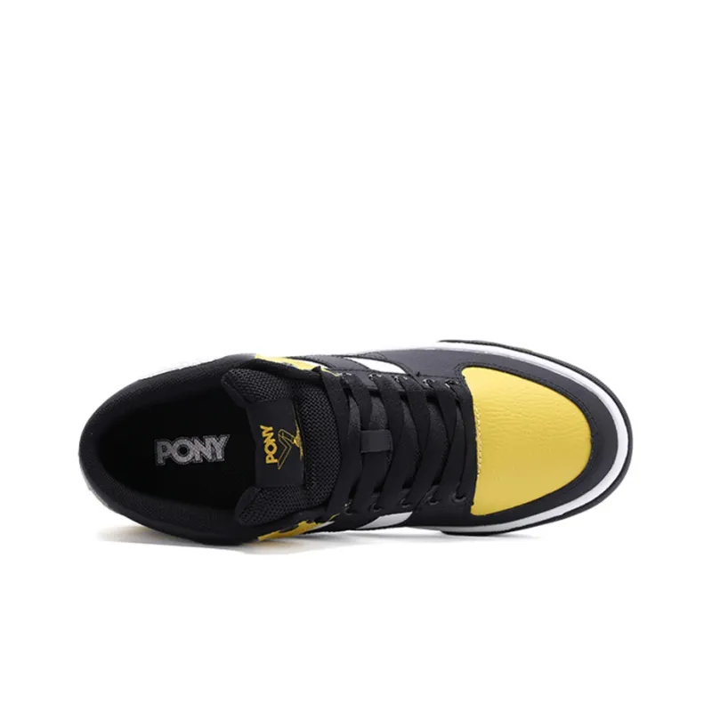PONY Atop Low Top Skateboard Shoes Men's Black Yellow-3