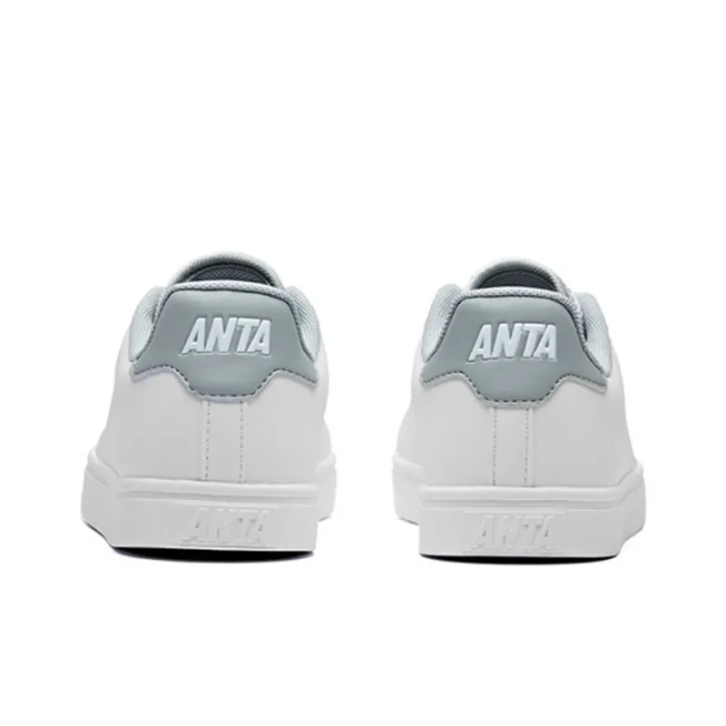 Anta Life Collection Slip Resistant Cushioning Wear Resistant Lightweight Low Top Skateboard Shoes Men's White Gray-4