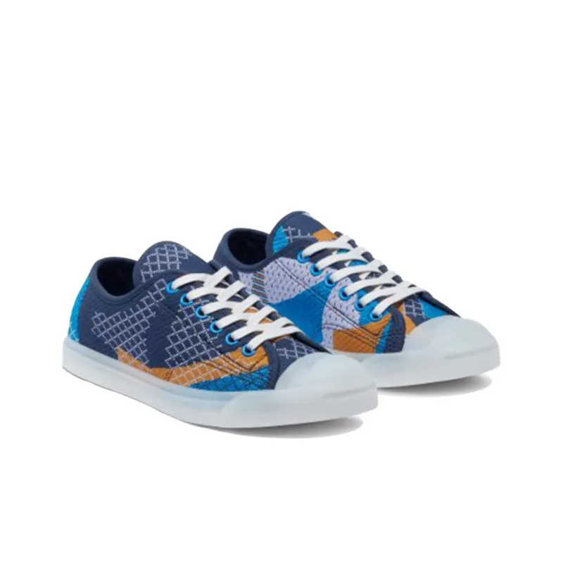 Converse Jack Purcell LP Open Ended Smiley Low Top Skateboard Shoes Unisex Blue Multicolor-2