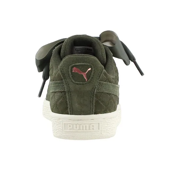 PUMA Suede Heart Quilt Olive Night Women's-3