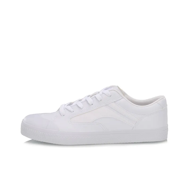 LiNing Wave Wear resistant And Lightweight Low Top Skateboard Shoes Men's White-0