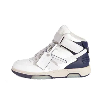 OFF WHITE Out Of Office High Top Skateboard Shoes Men's White