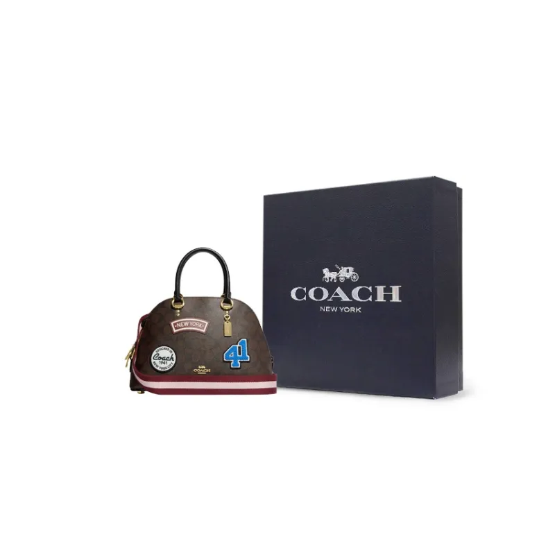 COACH Katy Leather Shoulder Bag Crossbody Bag Handbag Large Size Women's Dark Brown-6