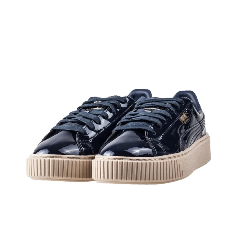 PUMA Basket Platform Patent Marshmallow 'Black' Women's-1