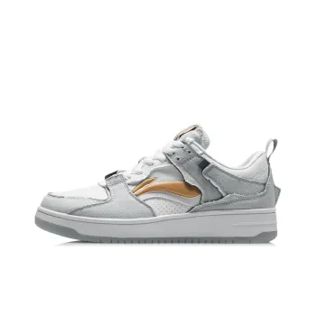 LiNing Layer Pro Coverage Warm Slip Resistant Low Top Skateboard Shoes Men's White Gray
