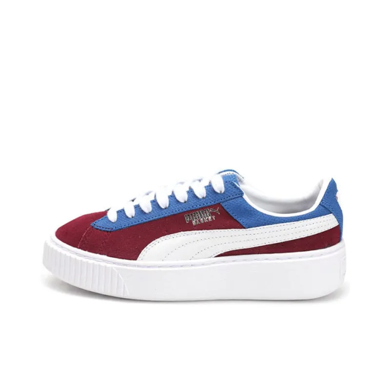 PUMA Basket Series Skateboard Shoes Women's Low-Top White/Red/Blue-0