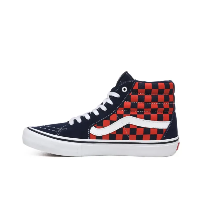 Vans SK8 Hi Pro Checkerboard - Navy Orange-0