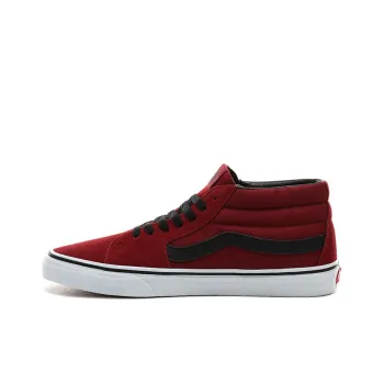 Vans SK8 Mid Mid Top Retro Skate Shoes Unisex Black Red