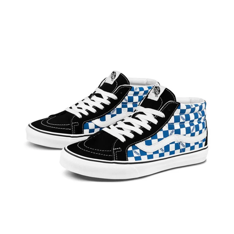 Vans Sk8 mid Checkerboard Blue/White-1